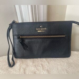 Kate Spade Black Leather Wristlet